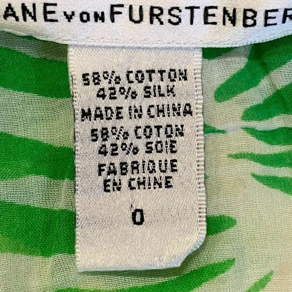 Diane Von Furstenberg Women's Silk Blend Tropical Racerback Swim Cover Size 0 - Picture 7 of 11